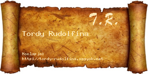 Tordy Rudolfina névjegykártya